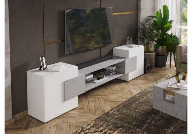 Лисмор белый / бетон светлый