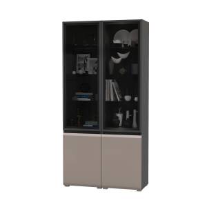 Горка в гостиную Сидней цвет антрацит/МДФ веллюто капучино