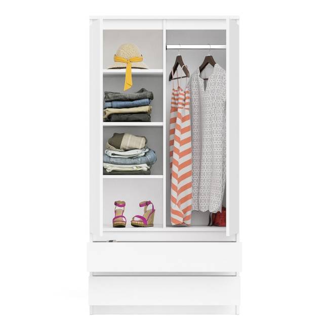 Шкаф-комод два ящика и две дверки Мори МШ900.1 цвет белый