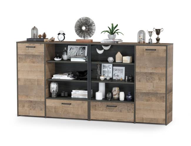 Два комода с дверкой и ящиком Трувор цвет дуб гранж песочный/интра