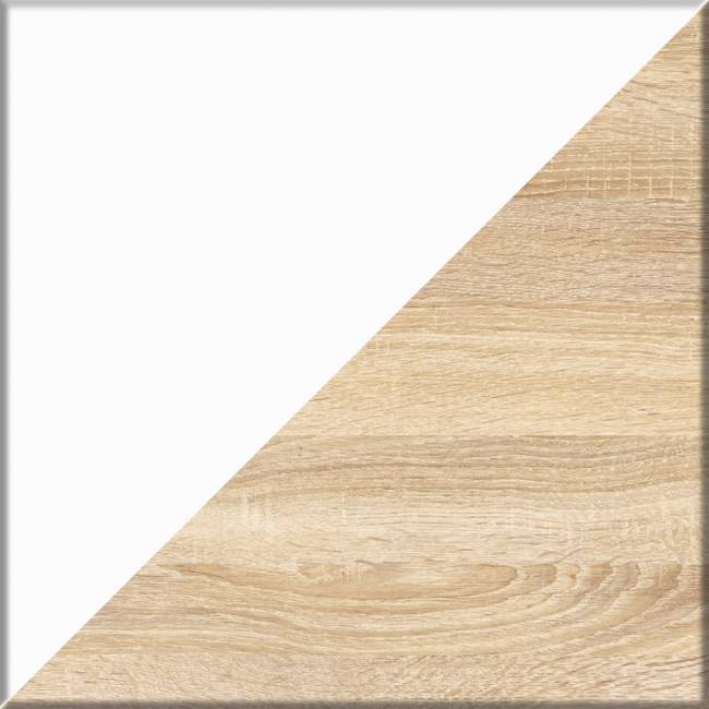 Высокий комод Мори на 700 5 ящиков и компьютерный стол Мори МС-6 тумба справа цвет дуб сонома/белый