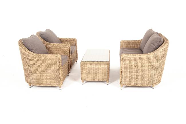 "Кон Панна" лаунж-зона из искусственного ротанга, цвет соломенный