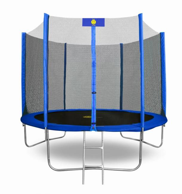 Батут "Smile outside", синий 12ft с защитной сеткой и лестницей Батут "Smile outside", синий 12ft с защитной сеткой и лестницей