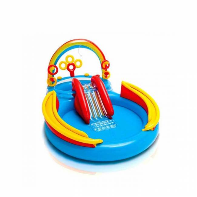 Игровой центр 297х193х135см "Радуга" с разбрызгивателем, горкой и игрушками, 381л, до 81кг, от 2 лет Игровой центр 297х193х135см "Радуга" с разбрызгивателем, горкой и игрушками, 381л, до 81кг, от 2 лет