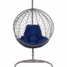 Подвесное кресло из ротанга "Kokos Gray" синяя подушка Подвесное кресло из ротанга "Kokos Gray" синяя подушка
