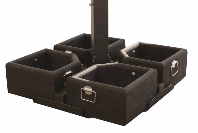 Зонт профессиональный двухкупольный 3х6 м Wood Double имитация ироко, слоновая кость 3000х6000 мм