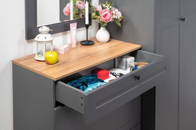 Две обувницы и комод Остин цвет серый графит/дуб крафт золотой