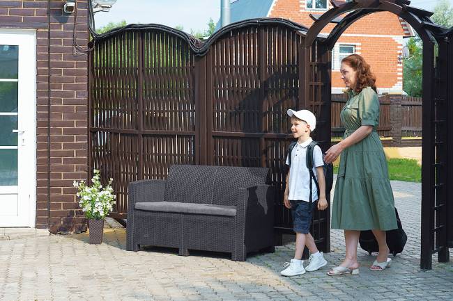 АРИЗОНА / ARIZONA b:rattan, Диван двухместный, антрацит (2-х местная подушка)