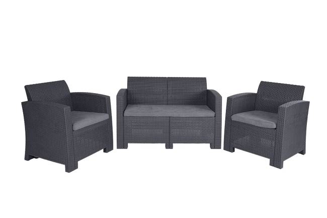 АРИЗОНА / ARIZONA b:rattan, Диван двухместный, антрацит (2-х местная подушка)