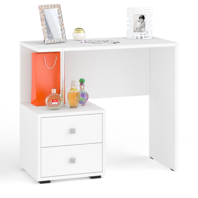 Стол косметический с зеркалом Камелия цвет белый