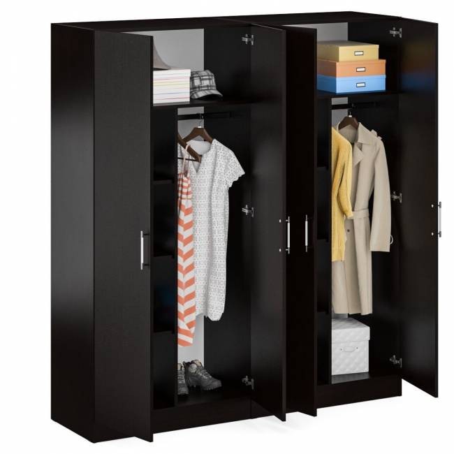 Два 2-х створчатых шкафа для одежды Стандарт цвет венге