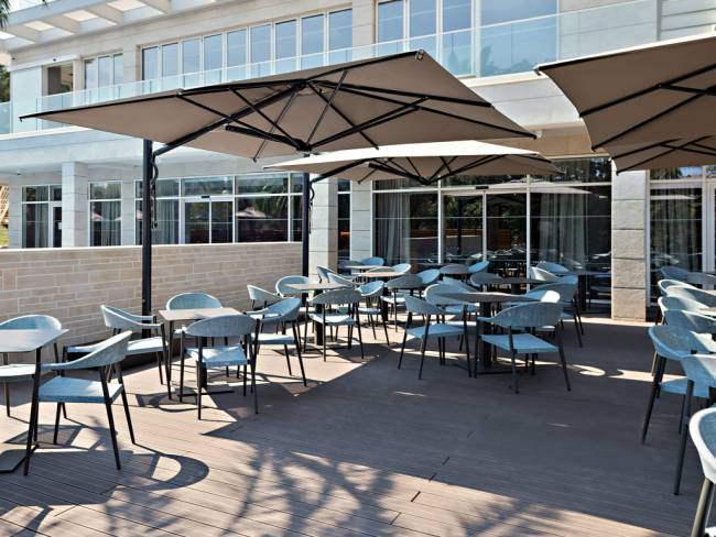 Зонт профессиональный 3.5х3.5 м Astro Carbon графит, слоновая кость 3500х3500 мм