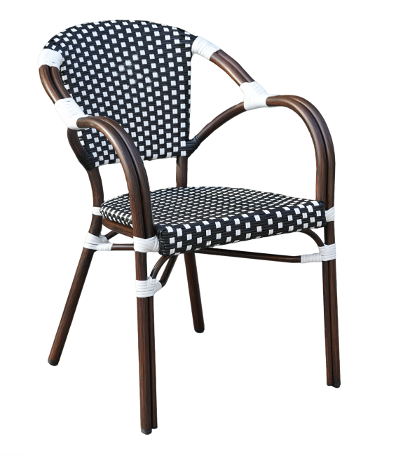 "Кабри" плетеный стул из искусственного ротанга, цвет черно-белый