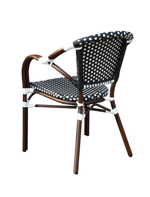 "Кабри" плетеный стул из искусственного ротанга, цвет черно-белый
