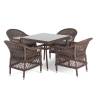 "Сицилия" обеденная группа плетеная, цвет коричневый