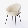 Дизайнерский стул Томас бежевый, основание металл черный матовый