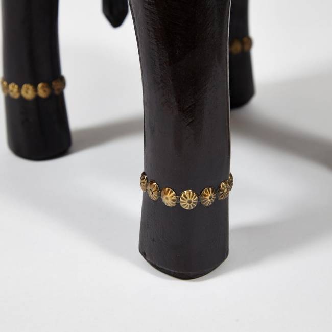 Столик Secret de Maison Голден Слон/Golden Slon (мод. ND-006) массив манго/алюминий, 40х30х31см, коричневый/чеканка этническая роспись дерево манго/латунная чеканка