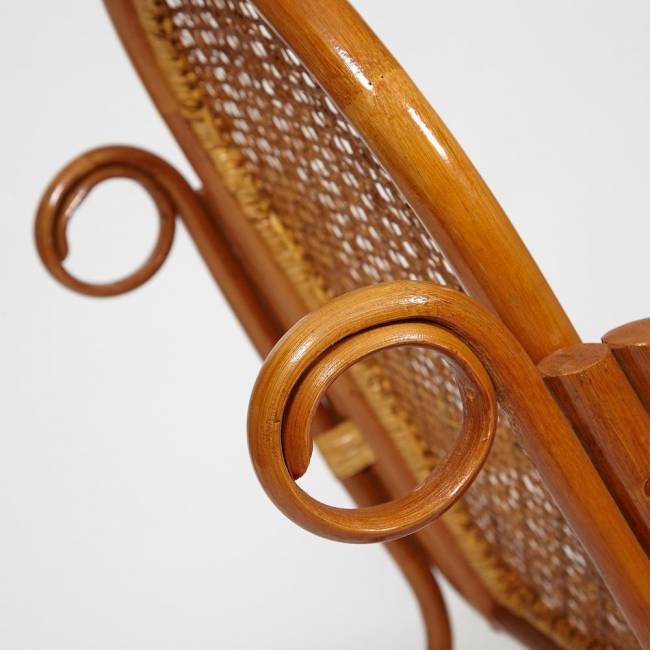 Кресло-качалка Милано/Milano (разборная) /без подушки/ натуральный ротанг, 58х136х103см, коньячный Cognac (коньяк) ротанг top quality