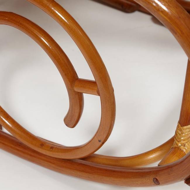 Кресло-качалка Милано/Milano (разборная) /без подушки/ натуральный ротанг, 58х136х103см, коньячный Cognac (коньяк) ротанг top quality