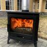 Печь-камин Dog 10кВт, дымоход d-150мм