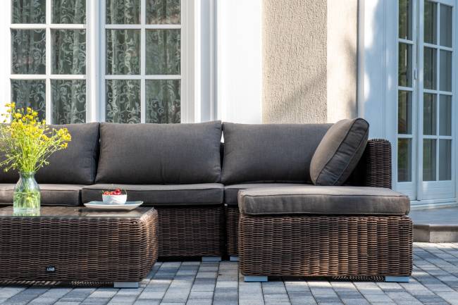 "Лунго" трансформирующаяся лаунж-зона из искусственного ротанга, цвет коричневый