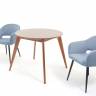 Стол Сканди К 100 орех с креслами Пичч велюр синий