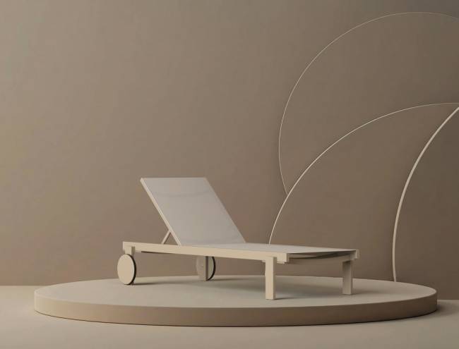 Шезлонг-лежак металлический Casablanca бежевый 1900х740х310 мм