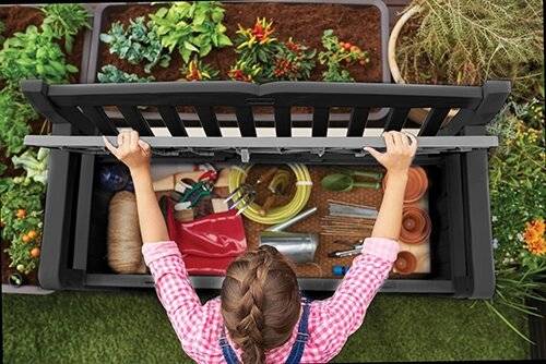 Скамья - сундук Эден (Garden Bench Eden) графит