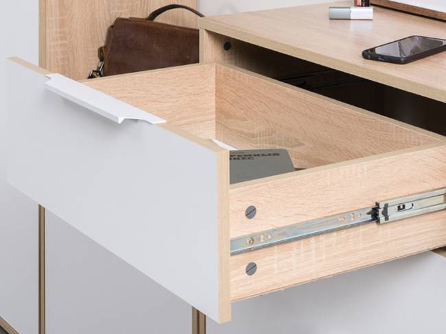 Тумба для обуви высокая Куба (Комод 13.114) цвет дуб сонома/белый премиум