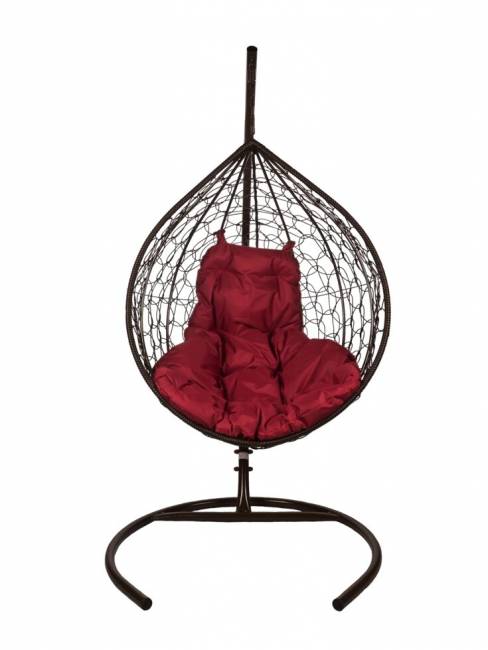Подвесные качели - качели в виде капли "Tropica Brown" бордовая подушка Подвесные качели - качели в виде капли "Tropica Brown" бордовая подушка