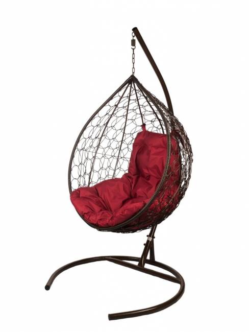 Подвесные качели - качели в виде капли "Tropica Brown" бордовая подушка Подвесные качели - качели в виде капли "Tropica Brown" бордовая подушка