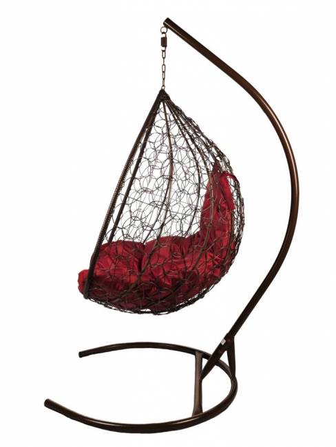 Подвесные качели - качели в виде капли "Tropica Brown" бордовая подушка Подвесные качели - качели в виде капли "Tropica Brown" бордовая подушка