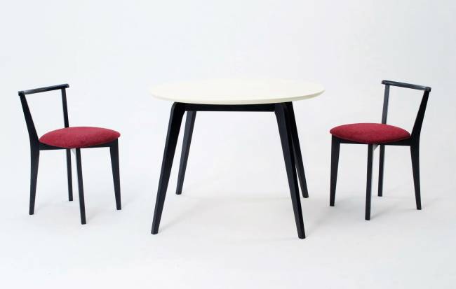 Стол Arki К 100 чёрный/слоновая кость