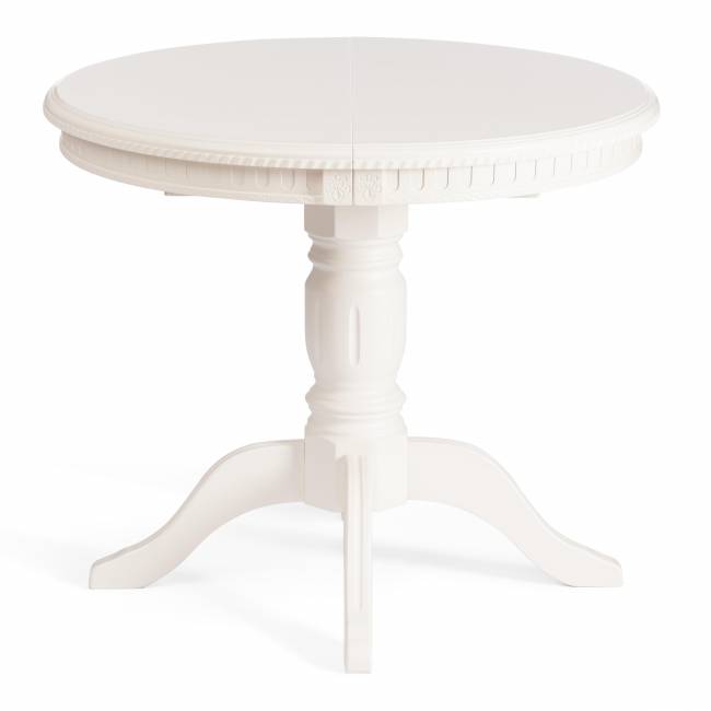 Стол обеденный раздвижной Стефано/Stefano бук, МДФ, Д90х90-120х77см, айвори вайт Ivory white бук, мдф