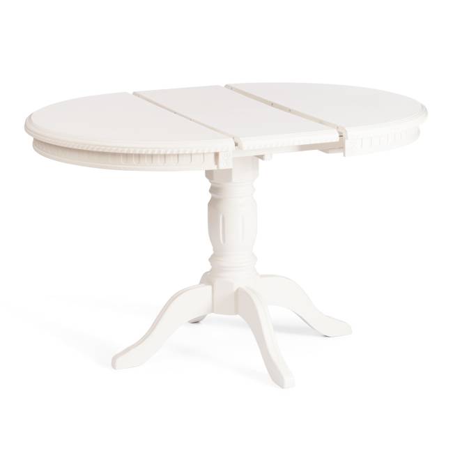 Стол обеденный раздвижной Стефано/Stefano бук, МДФ, Д90х90-120х77см, айвори вайт Ivory white бук, мдф