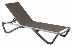 Шезлонг-лежак металлический Wave Pad тортора 1910х715х300 мм