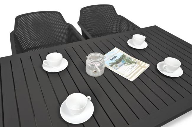 Стол пластиковый обеденный Cube 140x80 антрацит 1400х800х755 мм