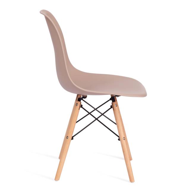 Стул Синди Имс/Cindy Eames (мод.001)/1 шт. в упаковке дерево бук/металл/сиденье пластик, 51х46х82.5см, бежевый бежевый / beige дерево бук/металл/сиденье пластик