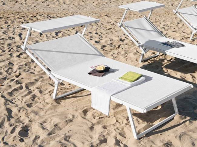 Шезлонг-лежак металлический VIP 2100х1000х470 мм