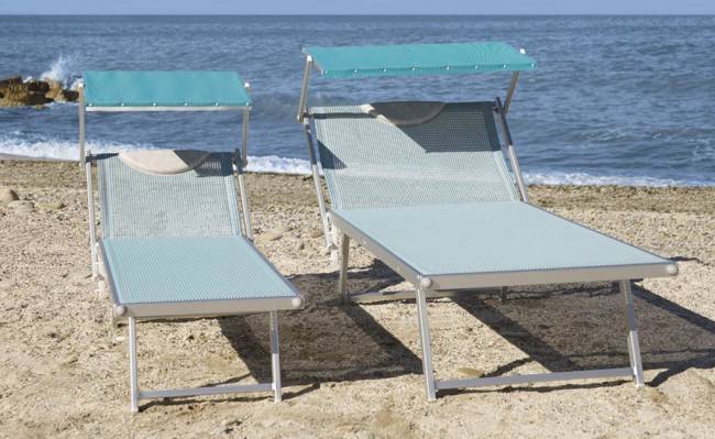 Шезлонг-лежак металлический VIP 2100х1000х470 мм