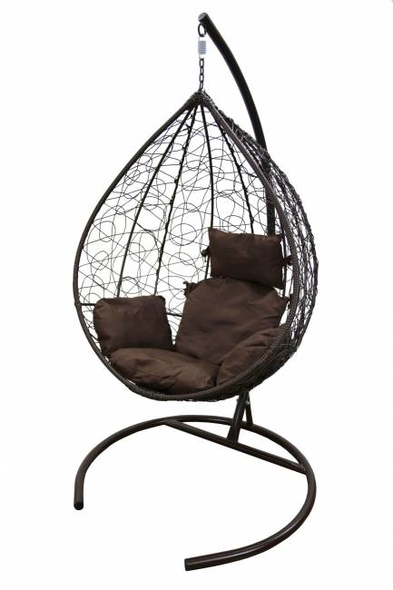 Кресло подвесное Сфера (стойка+осн.КОРИЧ.,корзн.корич.,подуш.корич. ) Кресло подвесное Сфера (стойка+осн.КОРИЧ.,корзн.корич.,подуш.корич. )