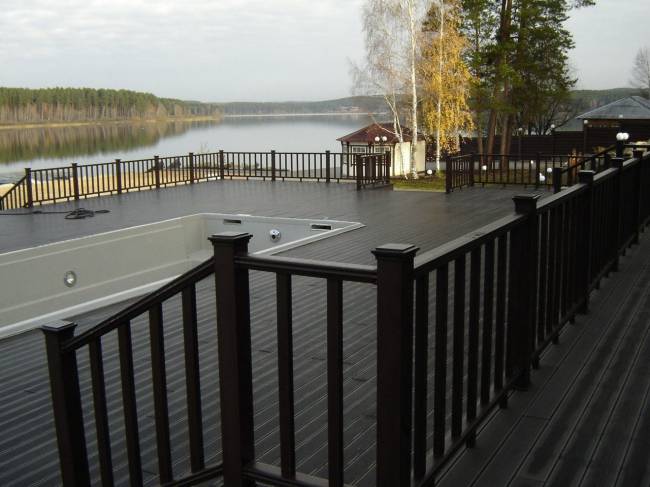 Террасная доска DARVOLEX шовная, 150*23,5*6000 мм, коричневый