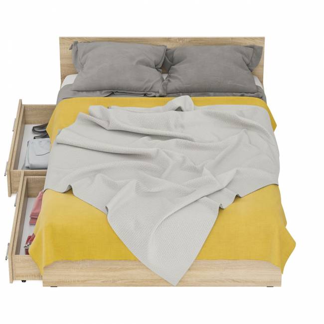 Кровать с ящиками Стандарт 1400 цвет дуб сонома