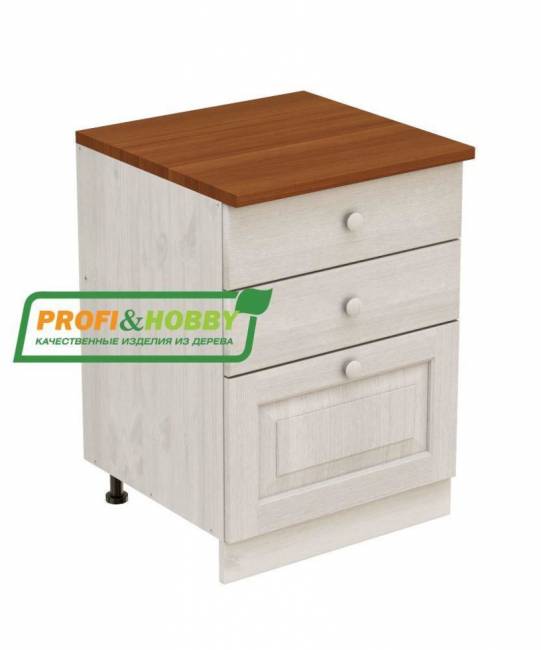 Тумба 3 ящика 600 х 560 х 720 сосна, без покраски