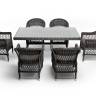 "Амароне" обеденная группа из искусственного ротанга на 6 персон, цвет графит