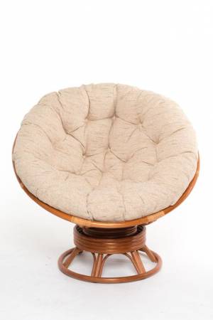 Кресло-качалка "PAPASAN" коньяк с механизмом рогожка