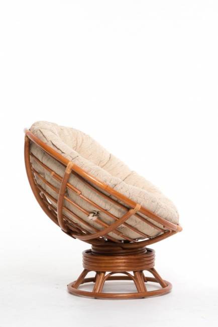 Кресло-качалка "PAPASAN" коньяк с механизмом рогожка