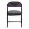 Стул складной Фолдер/Folder (мод.3022G)/1 шт. в упаковке каркас: металл, сиденье/спинка: экокожа, 46.5х47.5х79см, черный/черный черный каркас: металл, сиденье/спинка: экокожа