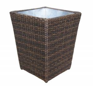 Кашпо "Малага" малое, из искусственного ротанга, коричневый, черный
