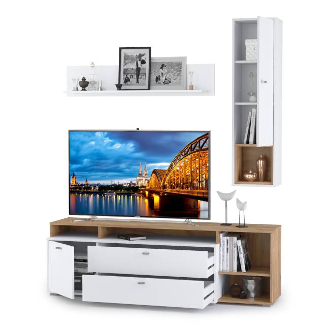 Гостиная Бэль № 02, цвет дуб крафт золотой/белый премиум Гостиная Бэль № 02, цвет дуб крафт золотой/белый премиум